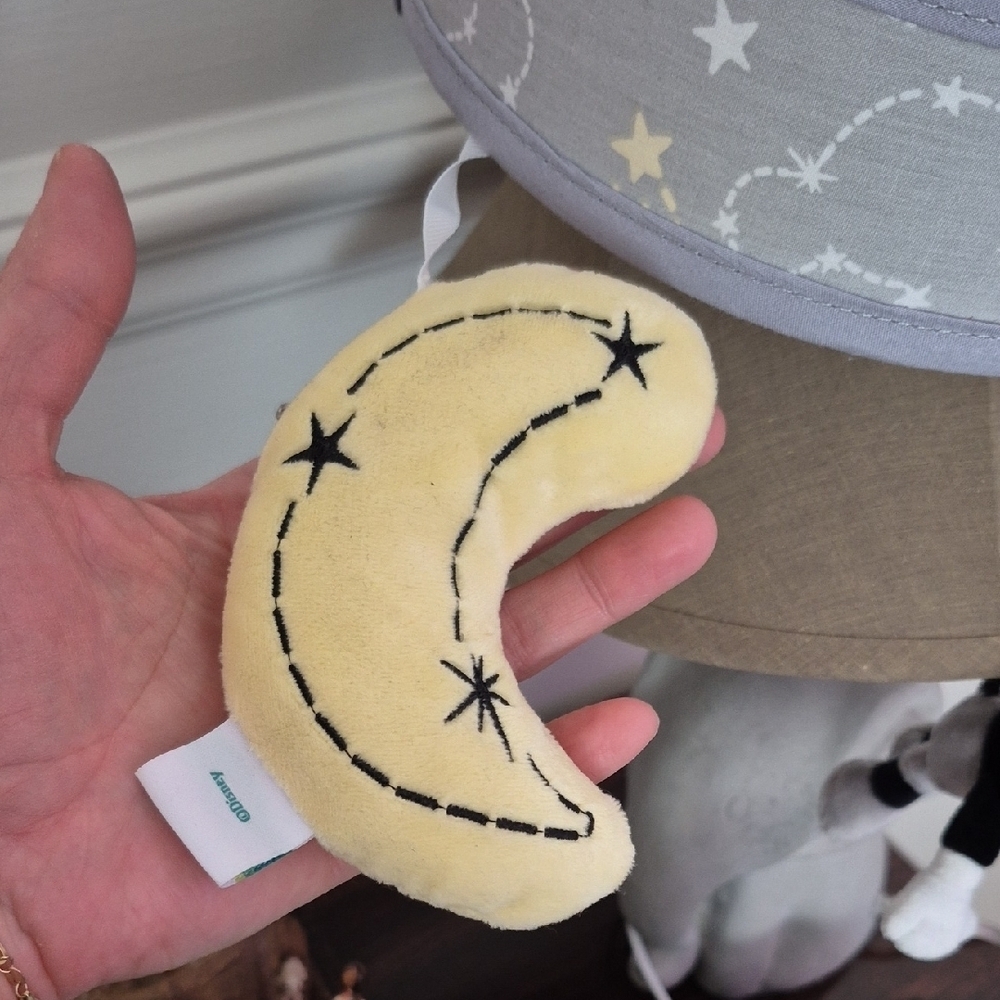 Gray and Yellow Baby Mobile with Mouse and Moon - Picture 3 of 3